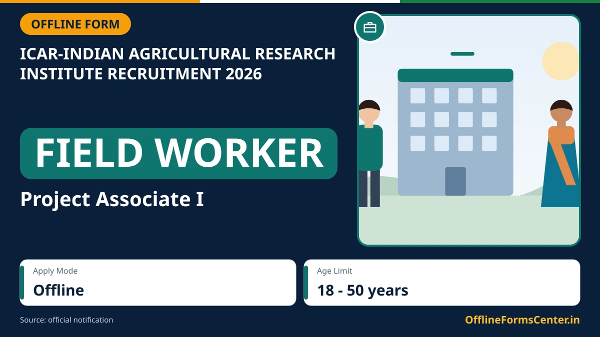 ICAR-Indian Agricultural Research Institute Field Worker recruitment 2026 notice