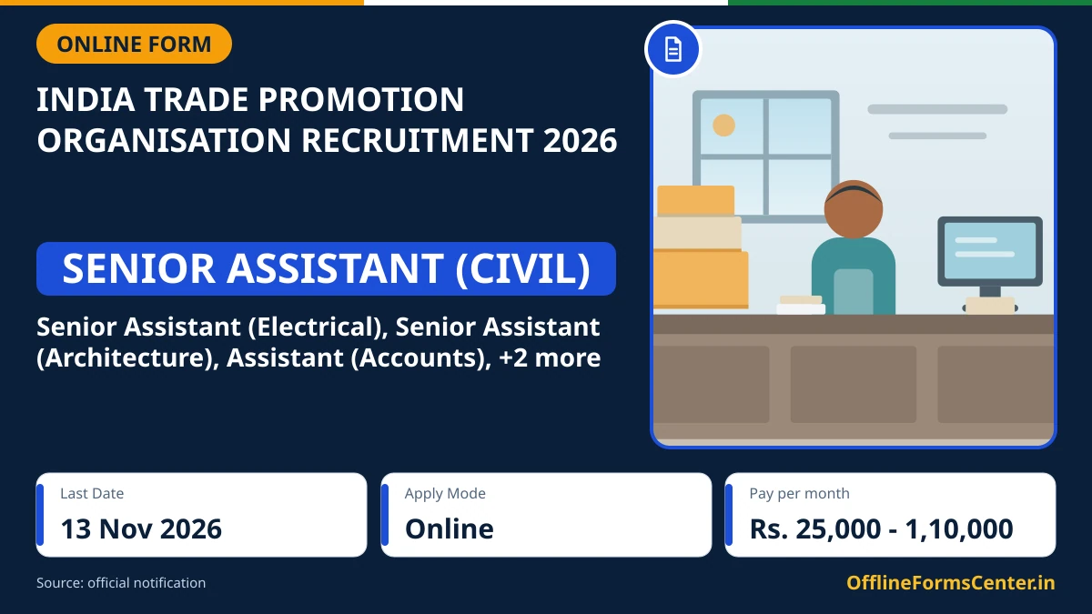India Trade Promotion Organisation recruitment 2026 notice with post details and last date